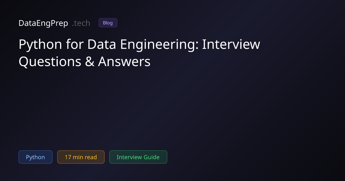 Python for Data Engineering: Interview Questions & Answers