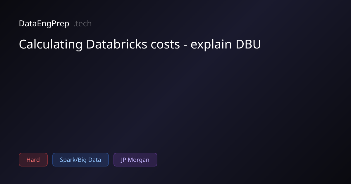 Calculating Databricks costs - explain DBU | DataEngPrep.tech