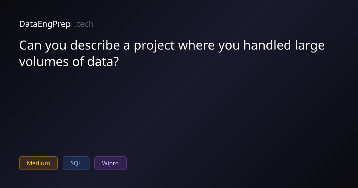 Can you describe a project where you handled large volumes of data?…