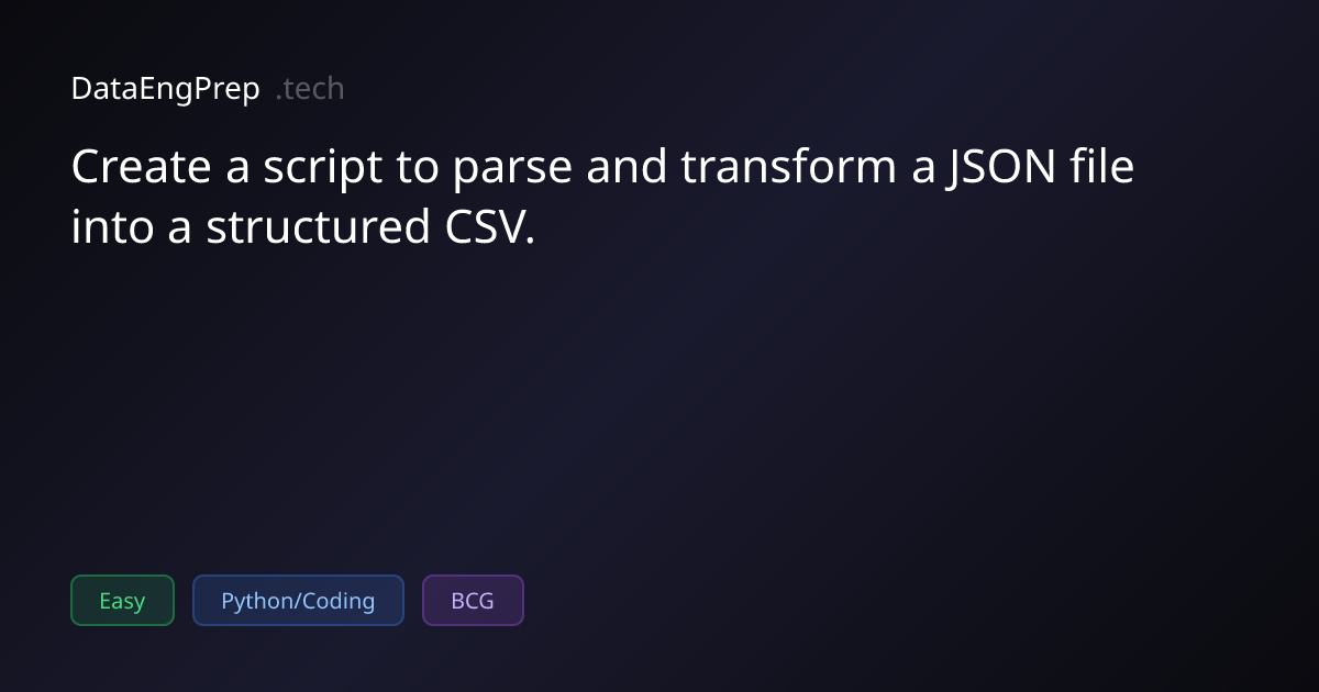 Create a script to parse and transform a JSON file into a structured…