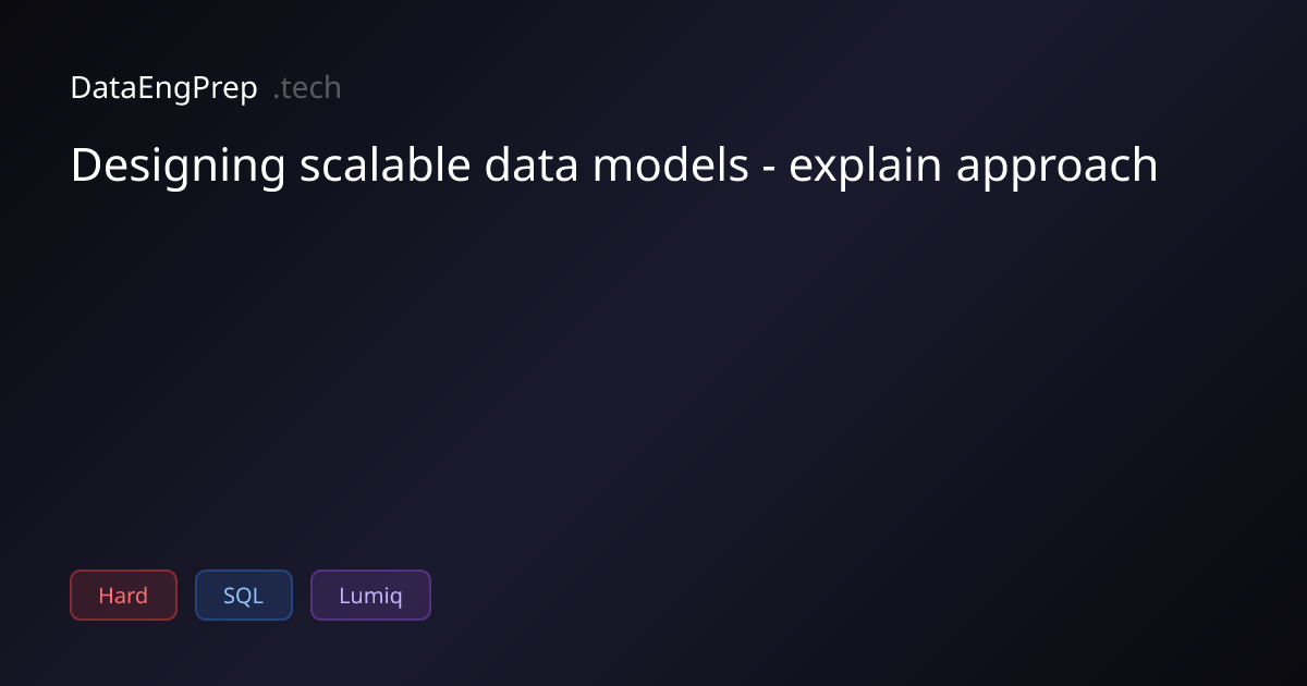 Designing scalable data models - explain approach | DataEngPrep.tech