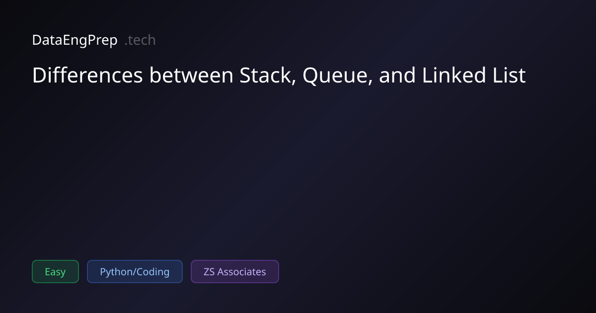 Differences between Stack, Queue, and Linked List | DataEngPrep.tech