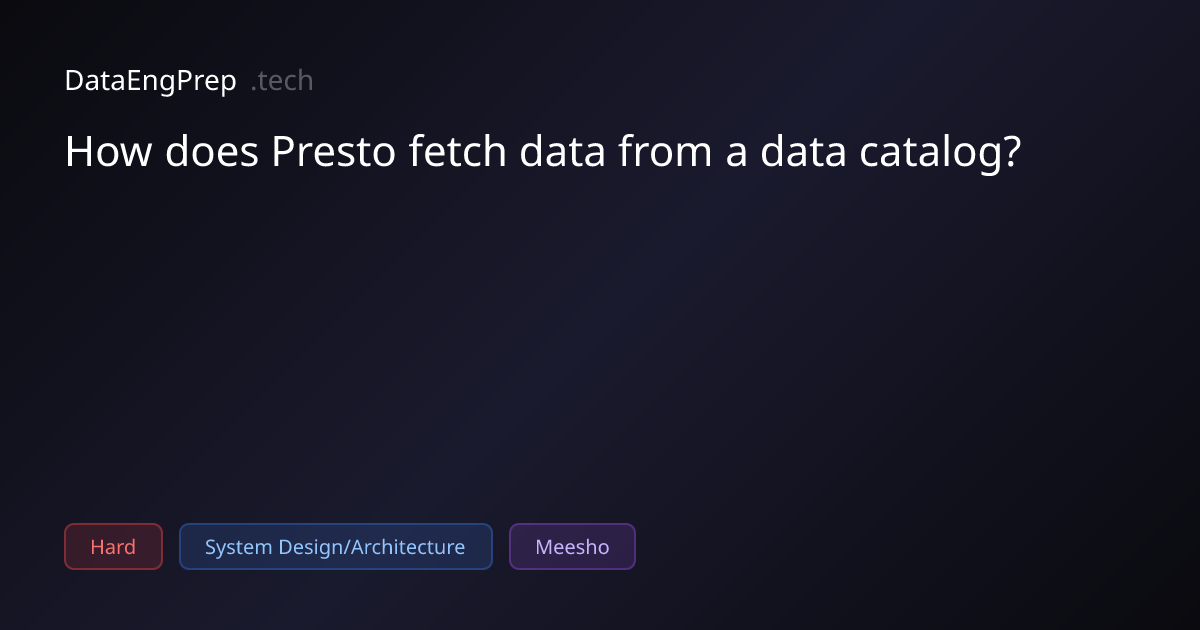 How does Presto fetch data from a data catalog? | DataEngPrep.tech