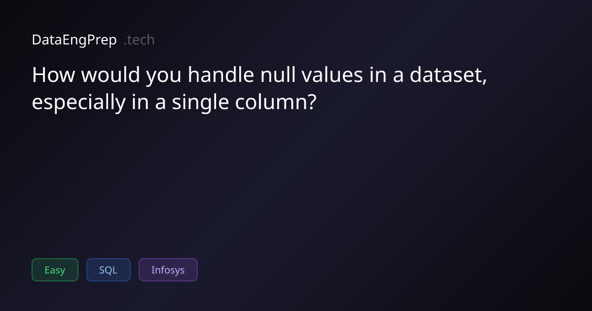 How would you handle null values in a dataset, especially in a…