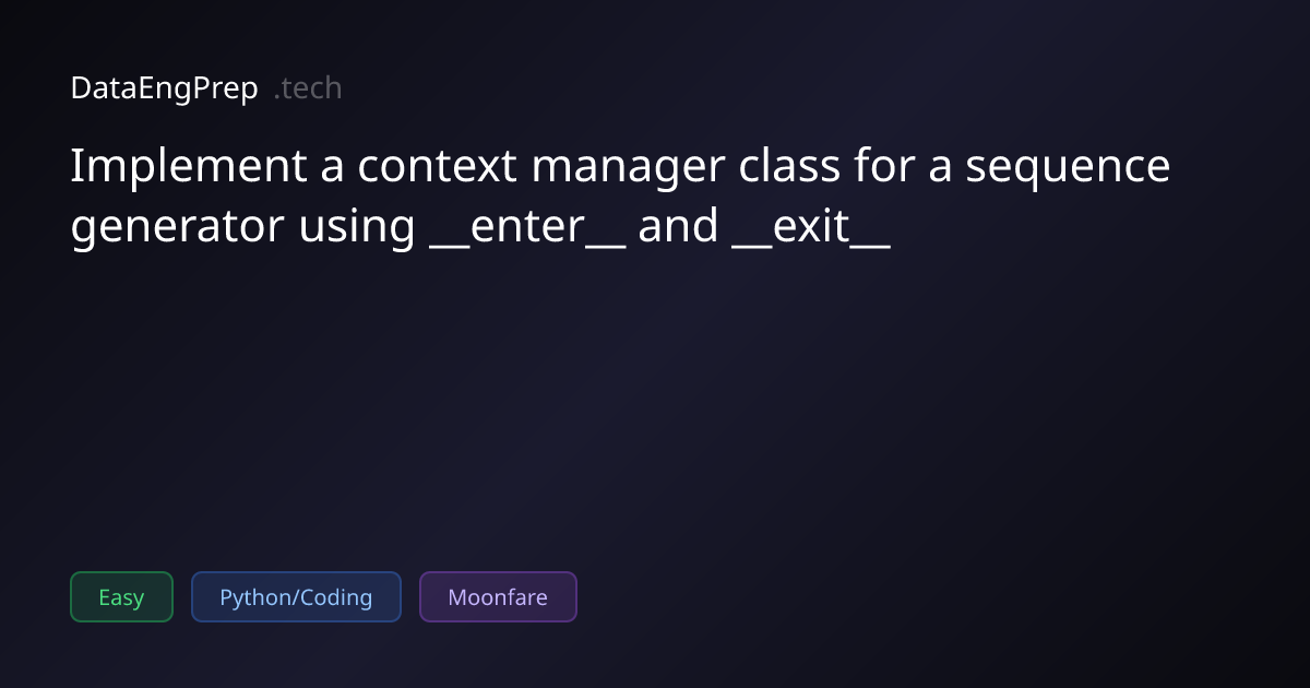 Implement a context manager class for a sequence generator using…