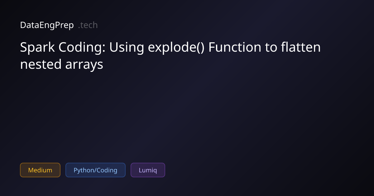 Spark Coding: Using explode() Function to flatten nested arrays