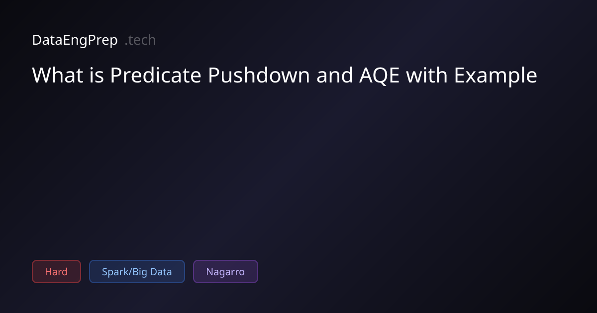 What is Predicate Pushdown and AQE with Example | DataEngPrep.tech