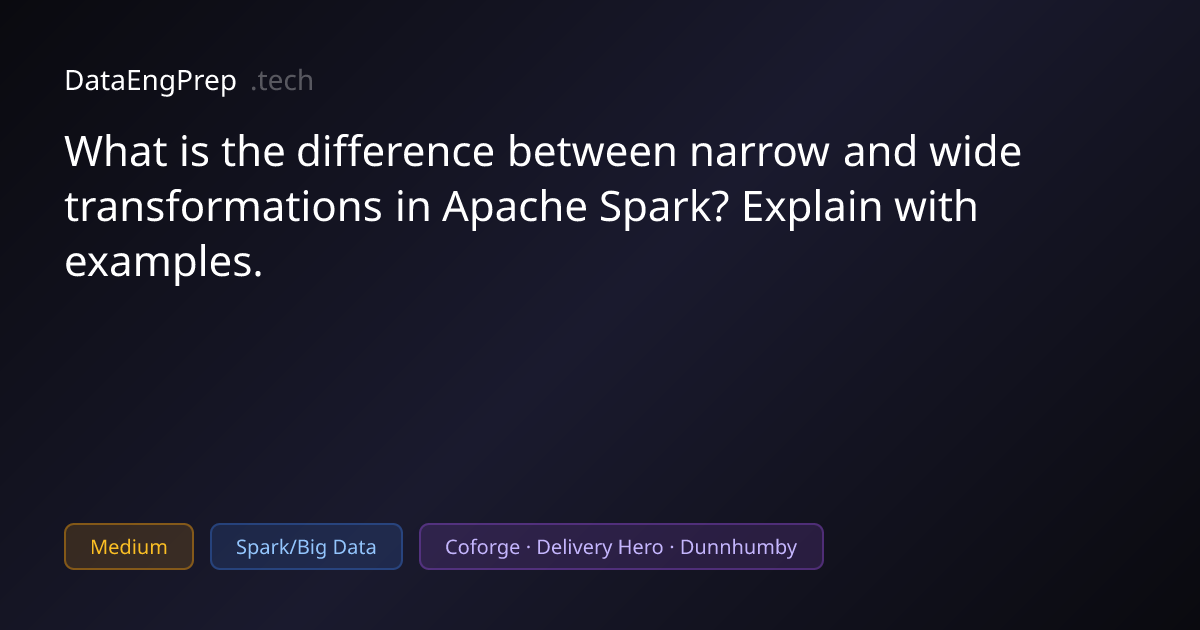 What is the difference between narrow and wide transformations in…